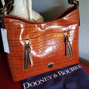 Dooney & Bourke Cooper Croc Hobo Shoulder Bag NWT
